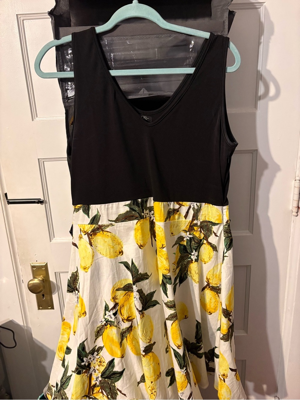 Black & Yellow Lemon Print A-Line Kids Dress
